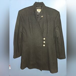 VINTAGE- Frontier Wool- Women's Black Coat-size 8 (Med-Lg)